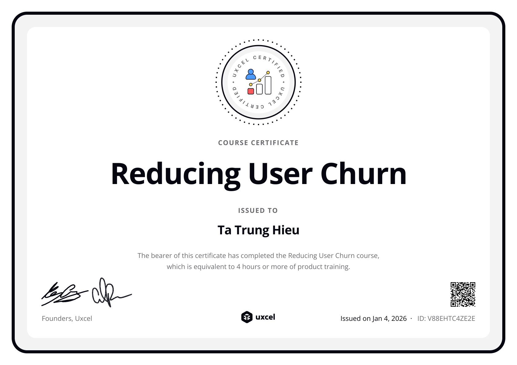 Ta Trung Hieu's certificate